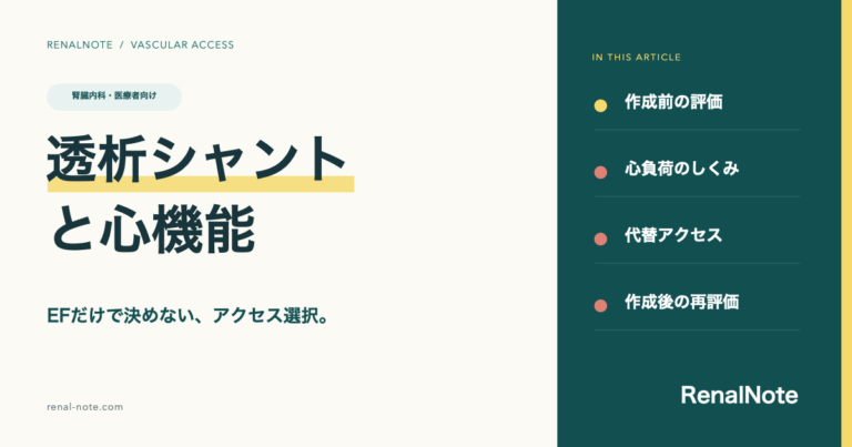 透析シャントと心機能｜EFの目安・心不全と代替アクセス